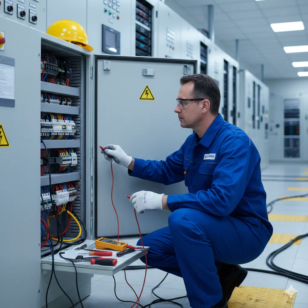 Elektryk przy pracy